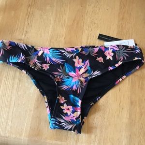 Floral Black Bikini Bottoms